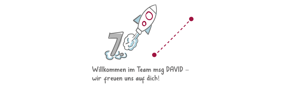 Visualisierung Bewerbung Schritt 7: Willkommen im msg DAVID-Team! Wir freuen uns auf dich